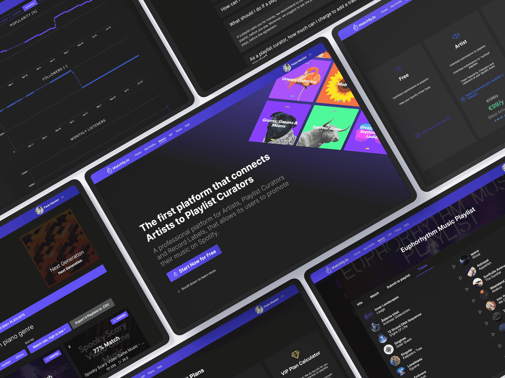 Matchfy Screens Mockup