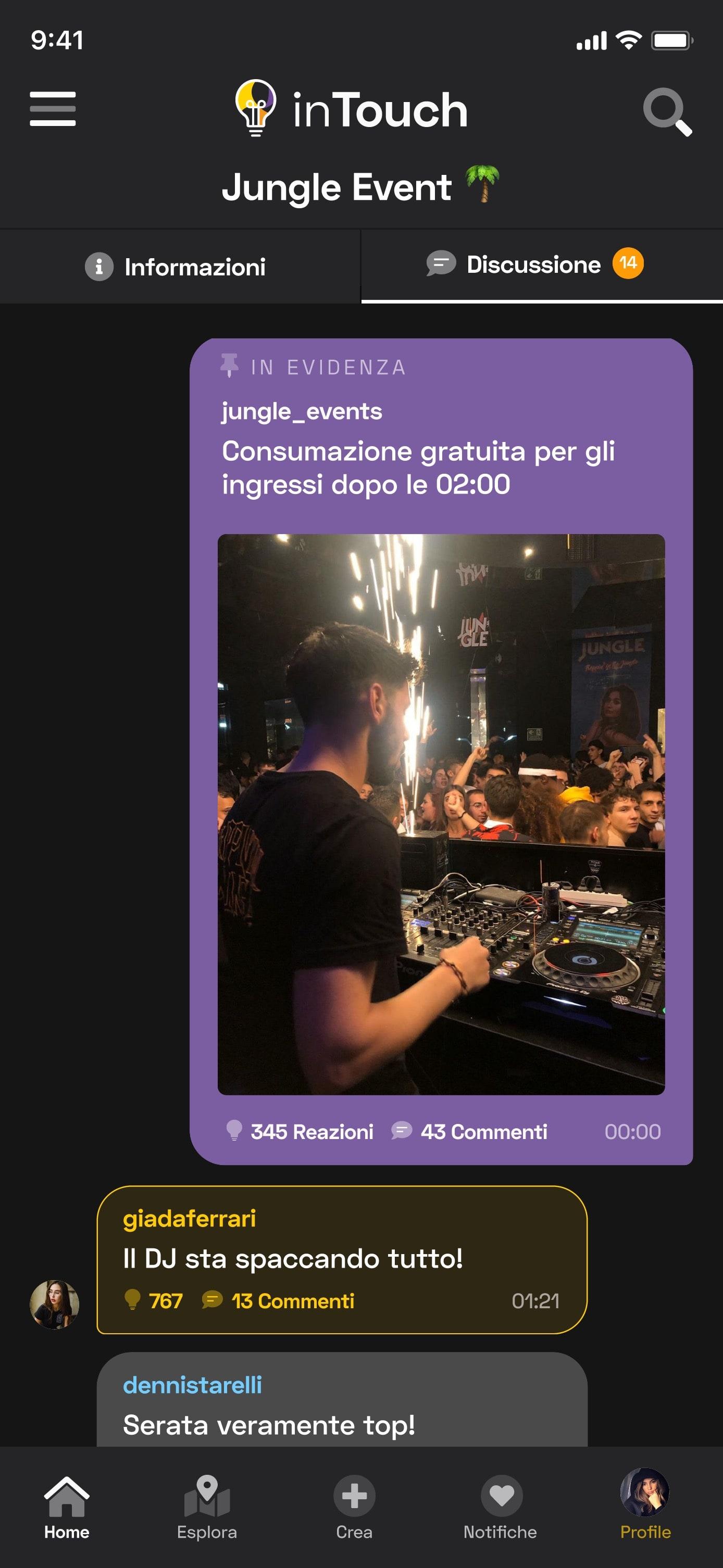 InTouch App UI - Event Chat